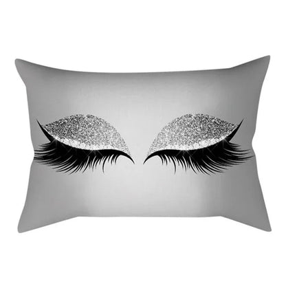 Eyelash Out Soft Velvet Cushion Cover – Chic Marble Pillow Case for Home & Sofa Decor - Shello's Creative Boutique