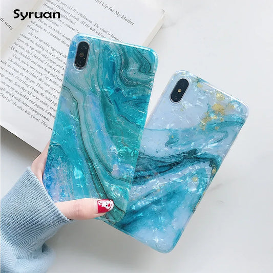Glitter Marble Case For iphone 7 XR XS MAX Case Soft TPU Back Cover For iphone 6 6S 7 8 Plus iphone X XR Case Cover Phone Case - Shello's Creative Boutique