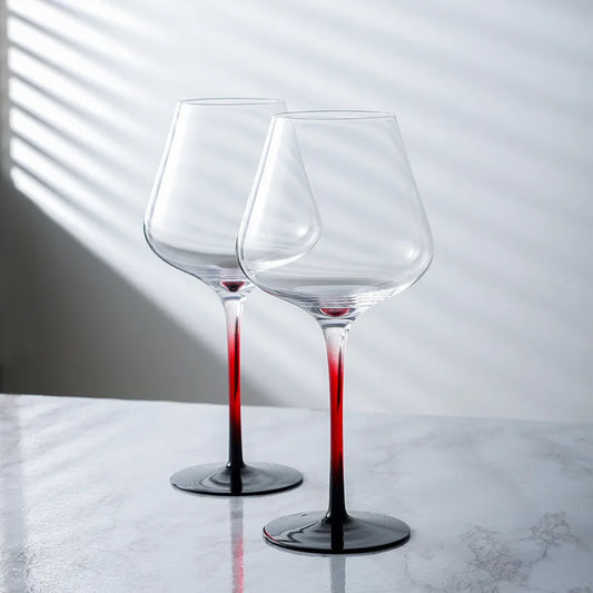 Black and Red Bow Tie Burgundy Wine Glass Pot Belly Home Kitchen Light Luxury Lead-free Crystal Color Glass Wine Original Goblet eprolo