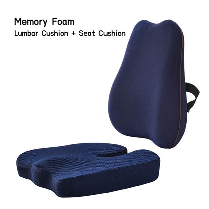 Summer Office Cushion Lumbar Back Support One Set Of Sedentary Gods Memory Foam Seat Cushion Chair Pad - Shello's Creative Boutique