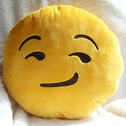 Adorable Emoji Face Pillow - 30cm Round Cushion for Kids & Adults