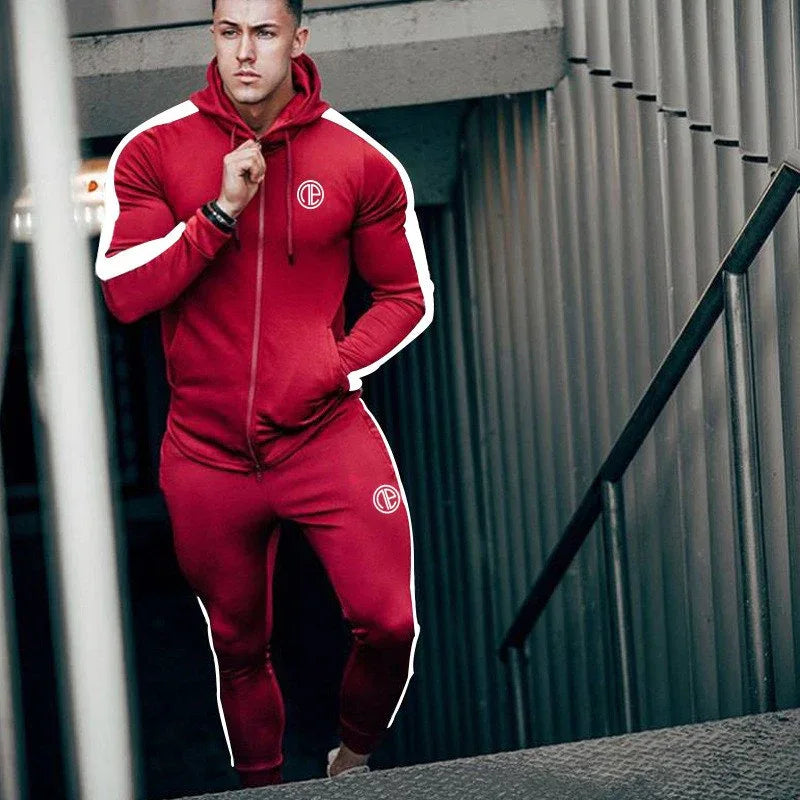 Sport Man Tracksuit Running Gym Men Set Sport Clothing Set Joggers Fitness Bodybuilding Sports Suits Mens Hoodie+Pants Suit Men - Shello's Creative Boutique