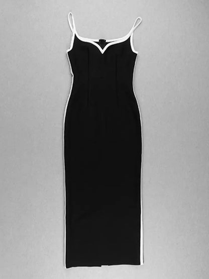 Black Layered Bandage Dress - Sleeveless Long Evening Dress - Shello's Creative Boutique