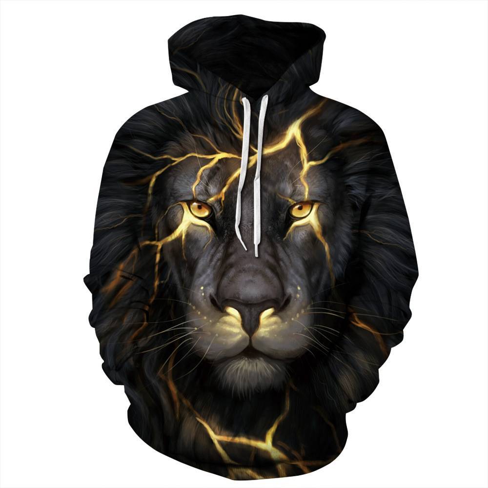 Halloween Couples Men Women 3D Lion Hoodies Sweatshirt eprolo