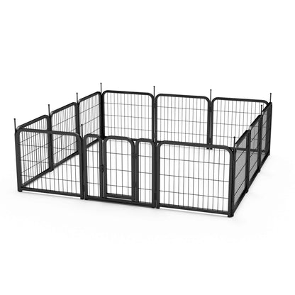 12-Panel Dog Fence - 24" Portable Indoor/Outdoor Pet Pen