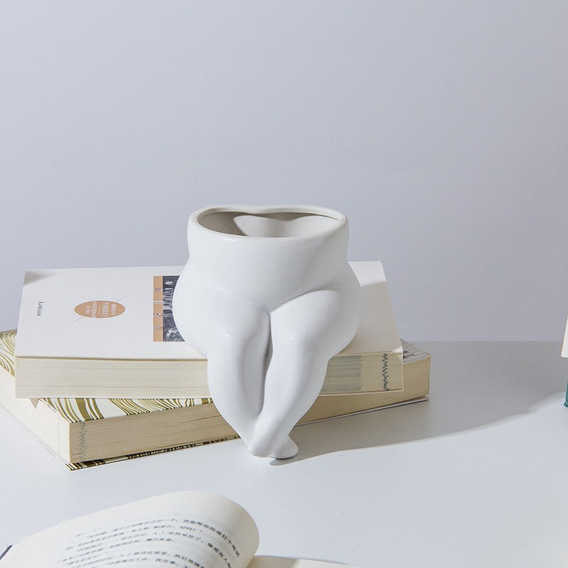 Human Body Shape Flower Vase Nordic Ceramic Flower Pot Home Garden Room Art Decoration eprolo