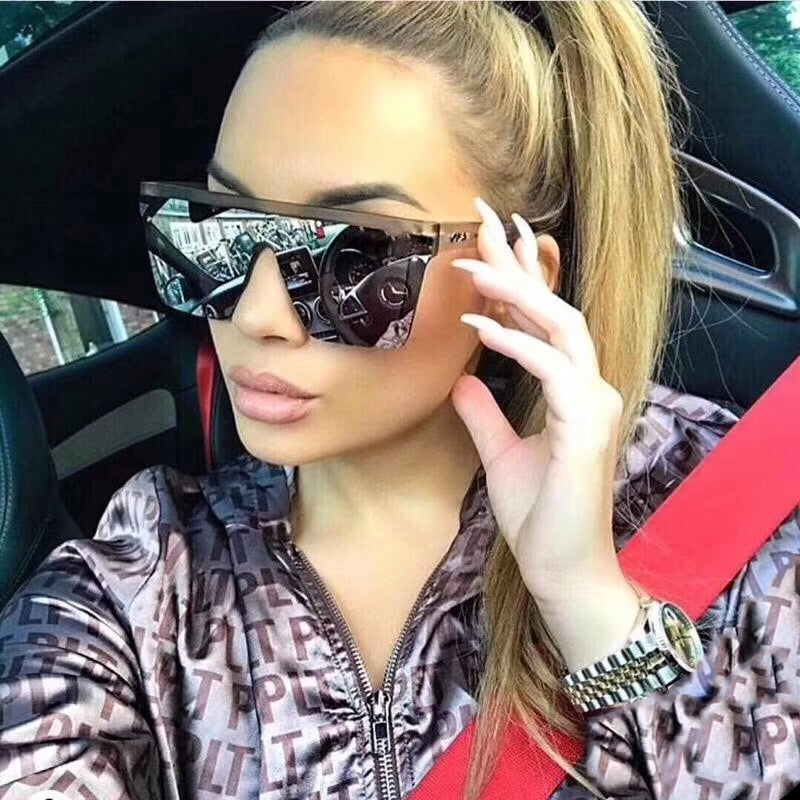 New Black Square Sunglasses Women Big Frame Fashion Retro Mirror Sun Glasses Female Brand Vintage Lady Lunette De Soleil Femme