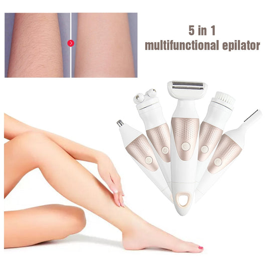 5-in-1 Waterproof Electric Shaver – Ultimate Hair Removal Kit for Women