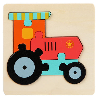 Wooden Small Puzzle Young Children Early Education Puzzle Card Buckle Three-Dimensional Animal Cartoon Shape Matching Puzzle Board Toys eprolo