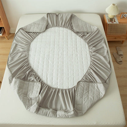 Waterproof Bed Linen with Elastic Bands Fitted Sheet Home Winter Solid Color Mattress Cover eprolo