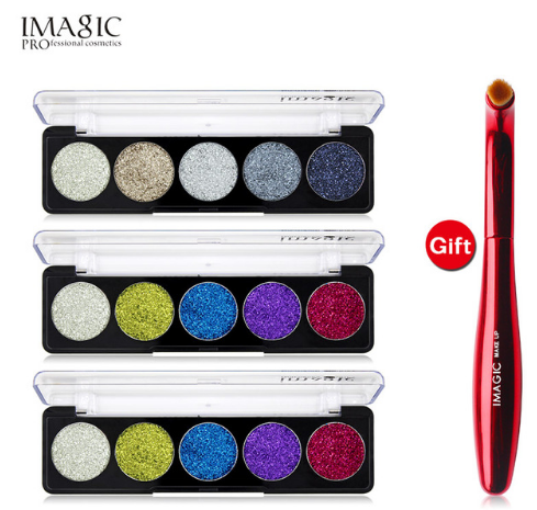 IMAGIC Glitter Eye Shadow Palette Buy 3 Get 1 Gift 3pcs/set 5 Colors Glitters Shello Creative Boutique