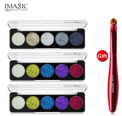 IMAGIC Glitter Eye Shadow Palette Buy 3 Get 1 Gift 3pcs/set 5 Colors Glitters - Shello's Creative Boutique