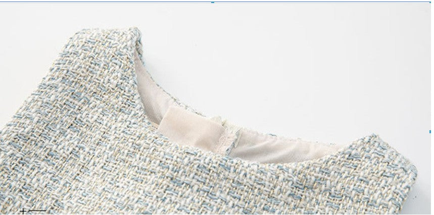 Girls teens party dress chic Dress Suits 2pic Elegant Autumn Winter Fragrance Vest Dress + Jacket dress suit set eprolo