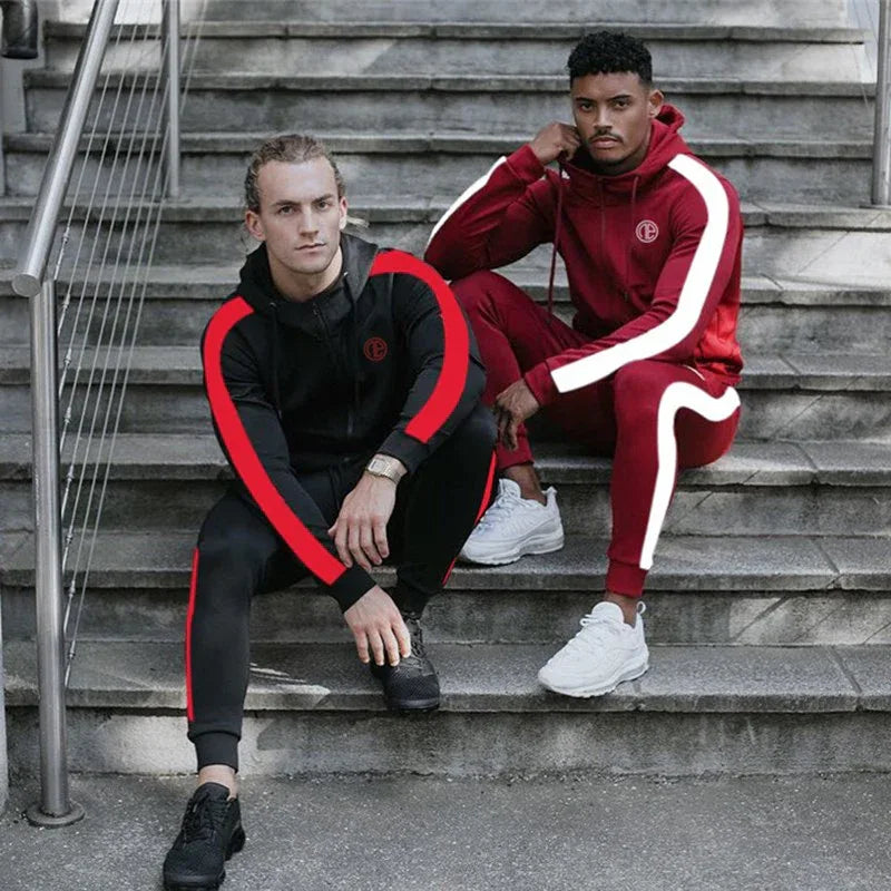 Sport Man Tracksuit Running Gym Men Set Sport Clothing Set Joggers Fitness Bodybuilding Sports Suits Mens Hoodie+Pants Suit Men - Shello's Creative Boutique