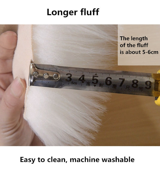 Artificial Wool Carpet Rectangle/Square garnish Faux Mat Seat Pad Plain Skin Fur Plain Fluffy Area Rugs Washable Home Textile Shello Creative Boutique
