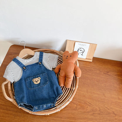 Bear Denim Overalls shorts children's clothing baby summer shorts - Shello's Creative Boutique