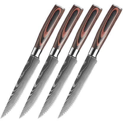 XITUO Sharp Steak Knife Set 7CR17 Stainless Steel Serrated Meat Slicing Knife Multipurpose Restaurant Cutlery Chef Knives 1-6Pcs eprolo
