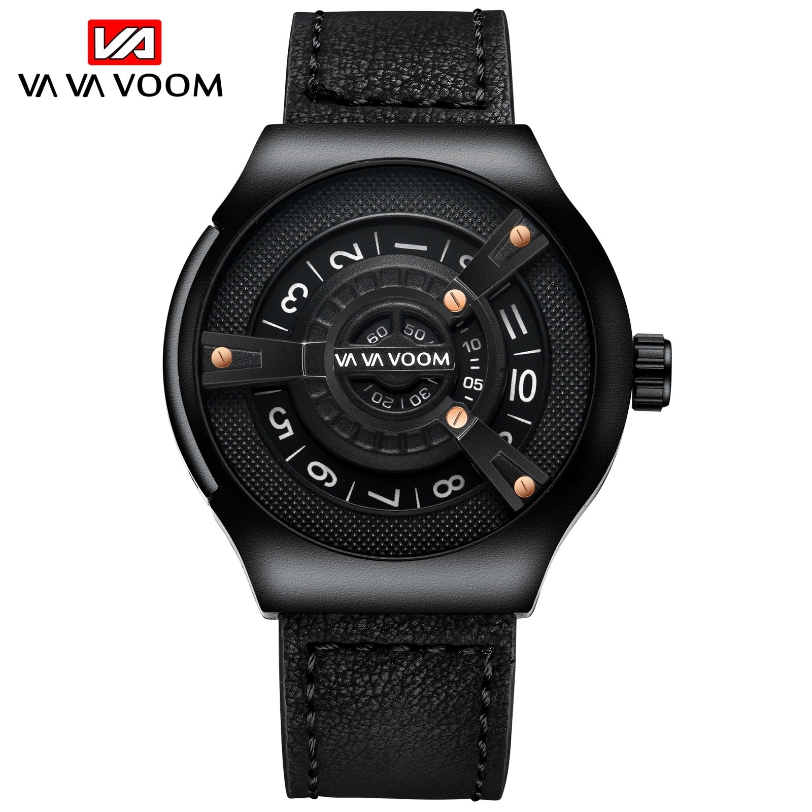VAVA VOOM Brand VA-275 Creative Big Watch Men Fashions Sports Watches Men's Wrist Watch Men Luxury Casual Men Watch Leather Male Clock Shello Creative Boutique