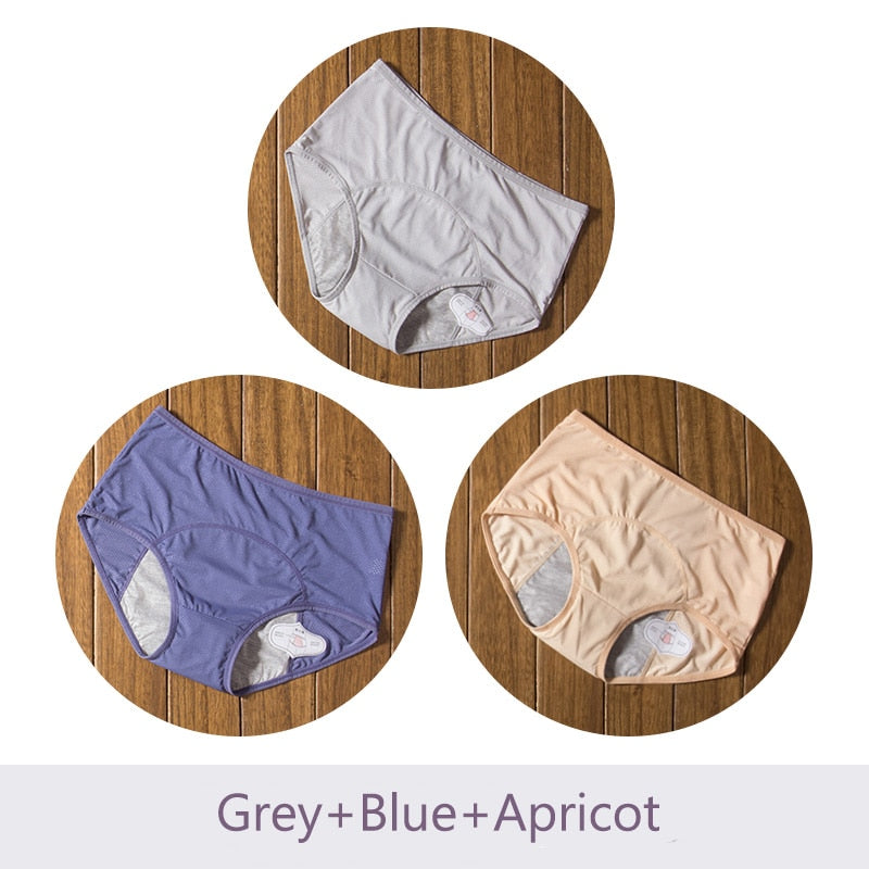 3pcs/Set Menstrual Panties Women Sexy Pants Leak Proof Incontinence Underwear Period Proof Briefs High Waist Female Dropshipping eprolo