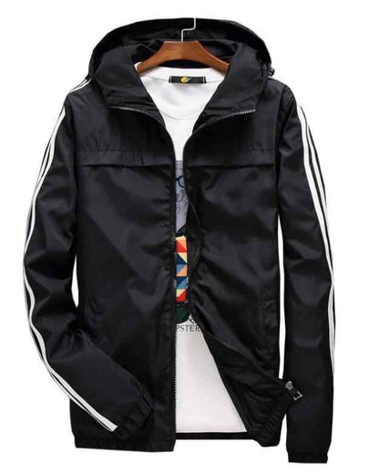Striped College Windbreaker Jacket for Men and Women - Stylish & Versatile - Shello's Creative Boutique