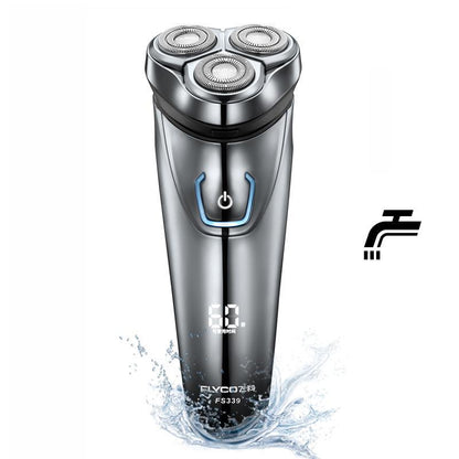 FLYCO Washable Rechargeable Rotary Men's Electric Shaver Razor with 3D Floating FS336 eprolo