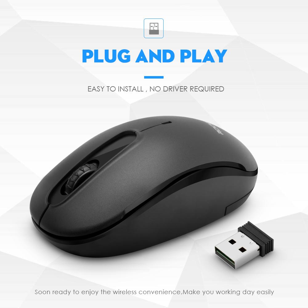 Rocketek USB Wireless Mouse 1600 DPI 3 buttons ergonomic design for 2.4G desktop computer accessories mouse gamer PC