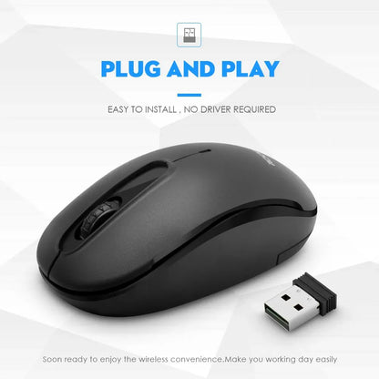 Rocketek USB Wireless Mouse 1600 DPI 3 buttons ergonomic design for 2.4G desktop computer - Shello's Creative Boutique