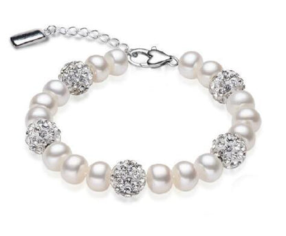 YIKALAISI Charm Bracelet Natural Freshwater Pearl 925 Sterling Silver - Shello's Creative Boutique