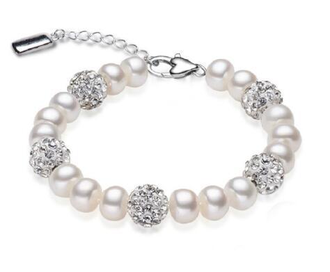 YIKALAISI Charm Bracelet Natural Freshwater Pearl 925 Sterling Silver - Shello's Creative Boutique