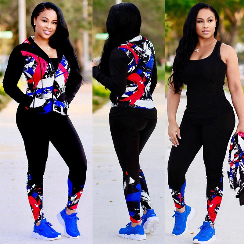 TWO PIECE SET Print Hoodies Vogue Tracksuit Pants Tweed Jacket Long Sleeve Women Sweat Suit Plus Size Sweatshirt Winter Outfits eprolo