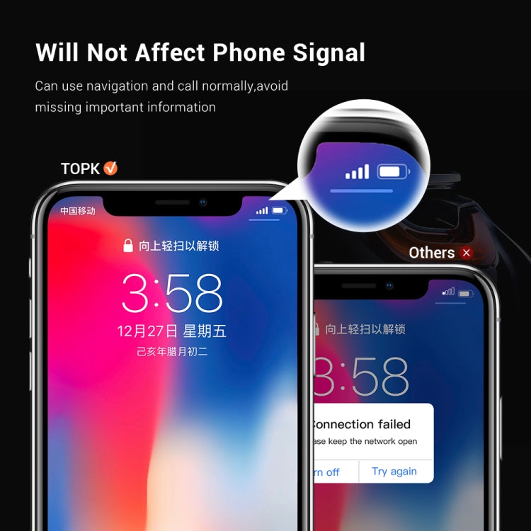 TOPK D21 Car Mobile Phone Holder Magnetic Universal In-car Phone Holder Stand, D21