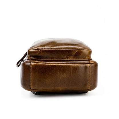 Men Leather Chest Bag Retro Shoulder Bag - Shello's Creative Boutique