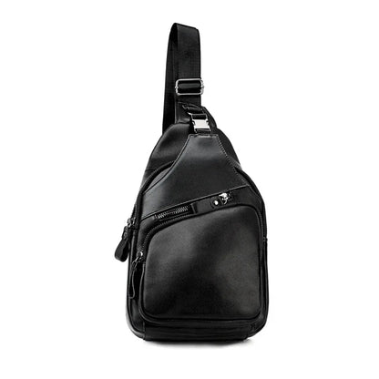 Men Leather Chest Bag Retro Shoulder Bag - Shello's Creative Boutique
