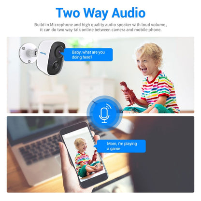 ESCAM G14 Rechargeable 1080P Full HD AI Recognition Infrared Night Vision WiFi Camera, G14 SUNSKY