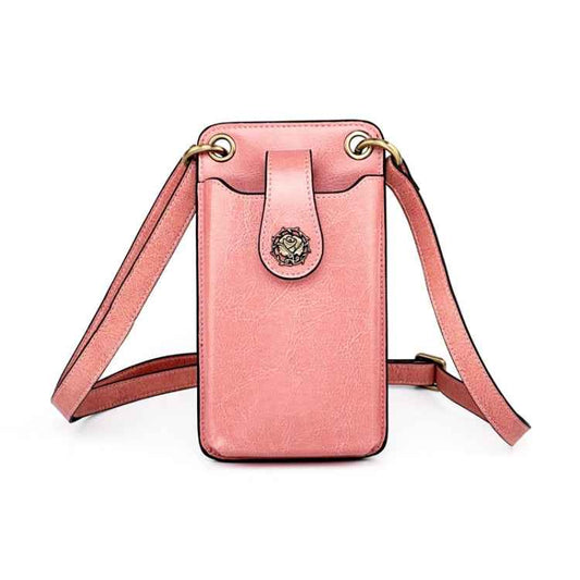 SJB68 Second Cowhide Mini Crossbody Mobile Phone Bag for Ladies