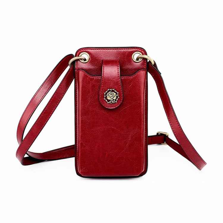SJB68 Second Cowhide Mini Crossbody Mobile Phone Bag for Ladies
