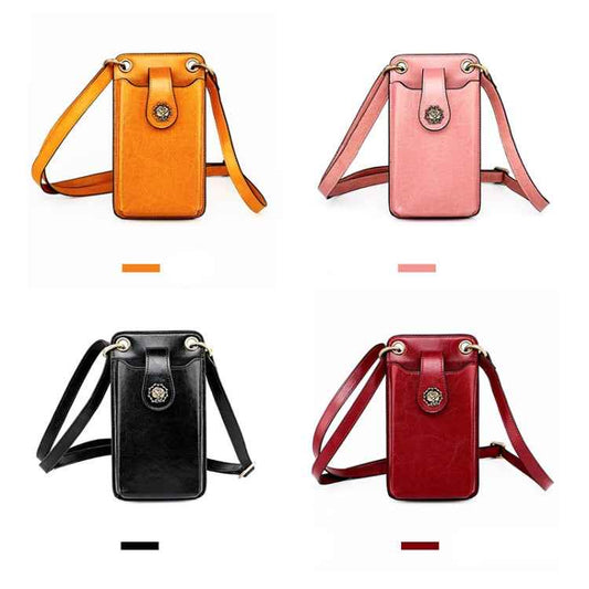 SJB68 Second Cowhide Mini Crossbody Mobile Phone Bag for Ladies
