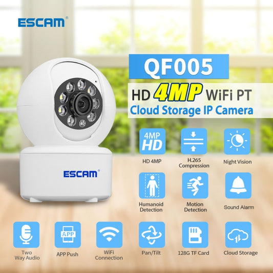 ESCAM QF005 4MP Indoor HD WiFi Pan-tilt Camera, Support Motion Detection / Two-way Audio / Night Vision, QF005 SUNSKY