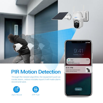 ESCAM QF103 3MP Cloud Storage PT WIFI PIR Alarm IP Camera with Solar Panel Battery Support Full Color Night Vision & Two Way Audio, QF103 - Shello's Creative Boutique