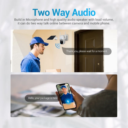 ESCAM QF103 3MP Cloud Storage PT WIFI PIR Alarm IP Camera with Solar Panel Battery Support Full Color Night Vision & Two Way Audio, QF103 - Shello's Creative Boutique