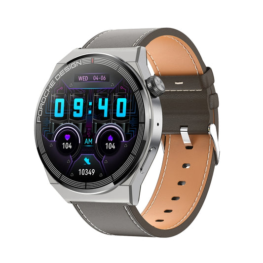 Ochstin 5HK46P 1.36 inch Round Screen Leather Strap Smart Watch with Bluetooth Call Function, Leather Strap(Brown), Leather Strap(Black) - Shello's Creative Boutique