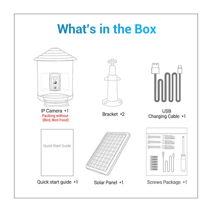 ESCAM PT389 IP66 Waterproof 2MP PIR Motion Detection Two-way Audio Night Vision WiFi Camera with AI Bird Recognition Bird Watching House, PT389 SUNSKY