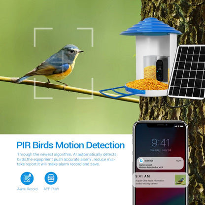 ESCAM PT389 IP66 Waterproof 2MP PIR Motion Detection Two-way Audio Night Vision WiFi Camera with AI Bird Recognition Bird Watching House, PT389 SUNSKY