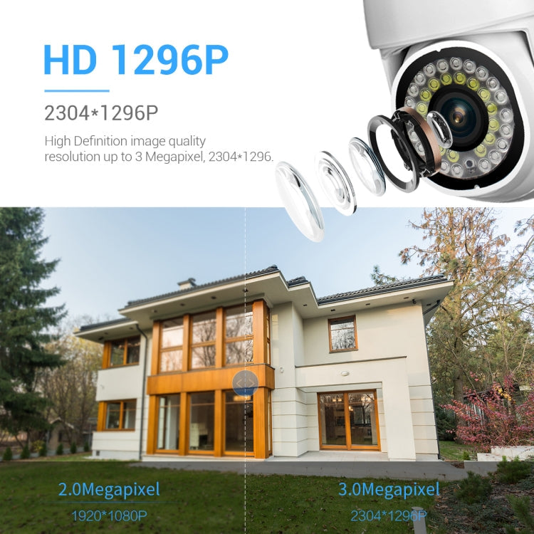 ESCAM PVR007 3MP Smart HD WiFi Camera Support Full Color Night Vision / Motion Detection / Sound Alarm / TF Card, PVR007 SUNSKY