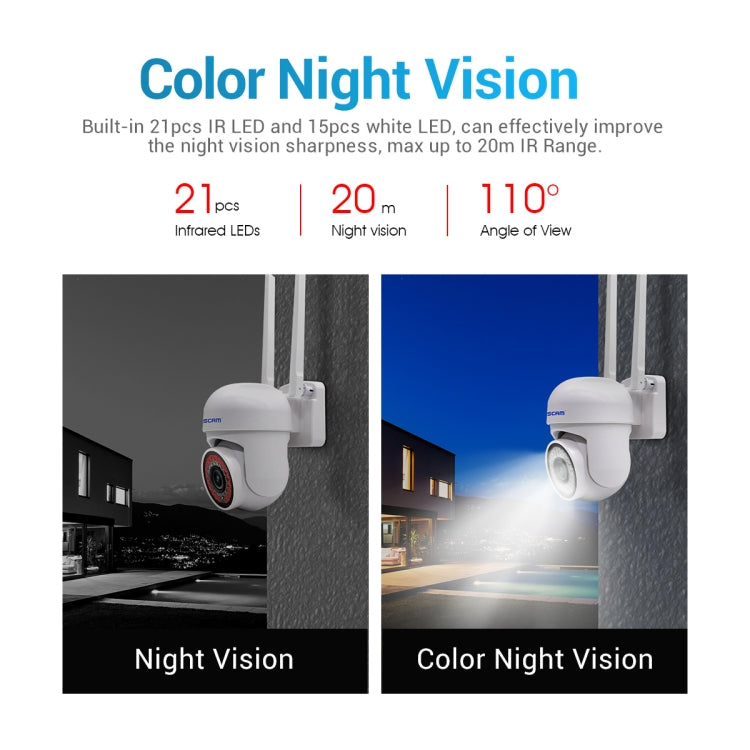 ESCAM PVR007 3MP Smart HD WiFi Camera Support Full Color Night Vision / Motion Detection / Sound Alarm / TF Card