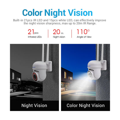 ESCAM PVR007 3MP Smart HD WiFi Camera Support Full Color Night Vision / Motion Detection / Sound Alarm / TF Card