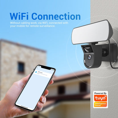 ESCAM QF615 3MP IP66 Waterproof WiFi IP Camera & Floodlight, Support Night Vision / PIR Motion Detection / Two-way Audio, QF615 SUNSKY