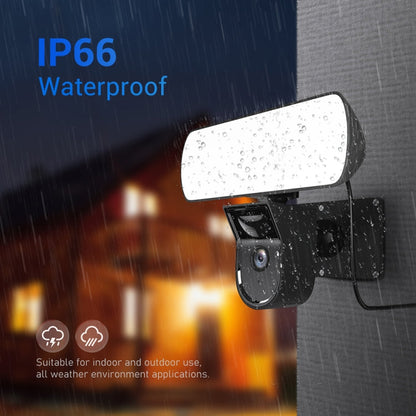 ESCAM QF615 3MP IP66 Waterproof WiFi IP Camera & Floodlight, Support Night Vision / PIR Motion Detection / Two-way Audio, QF615 SUNSKY