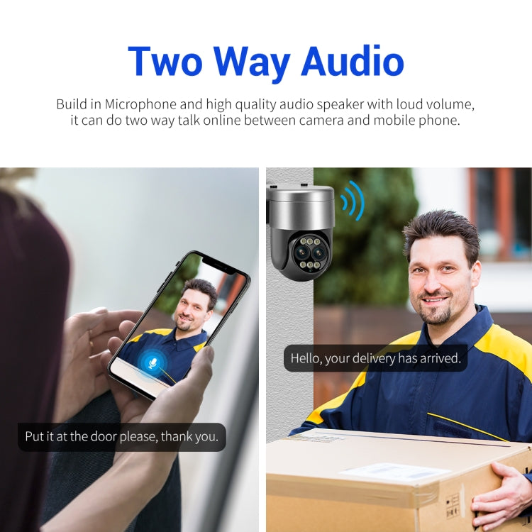 ESCAM G03 2x4MP Dual Lens Zoom 8X Dual Light Source WiFi Camera Support Two-way Voice & Motion Detection