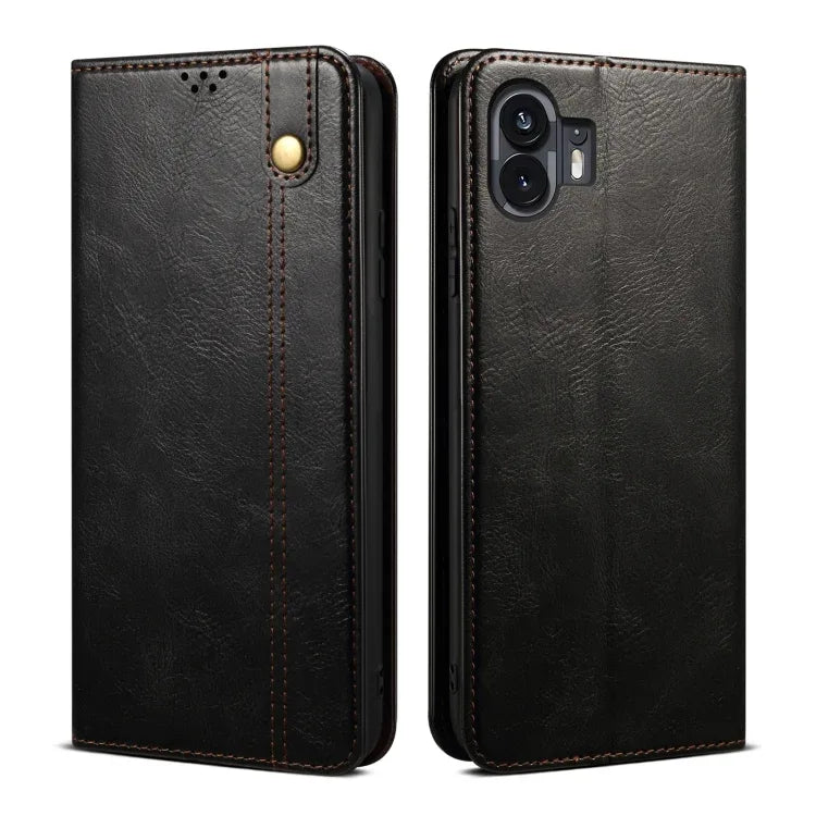 Oil Wax Crazy Horse Texture Leather Phone Case - Shello's Creative Boutique